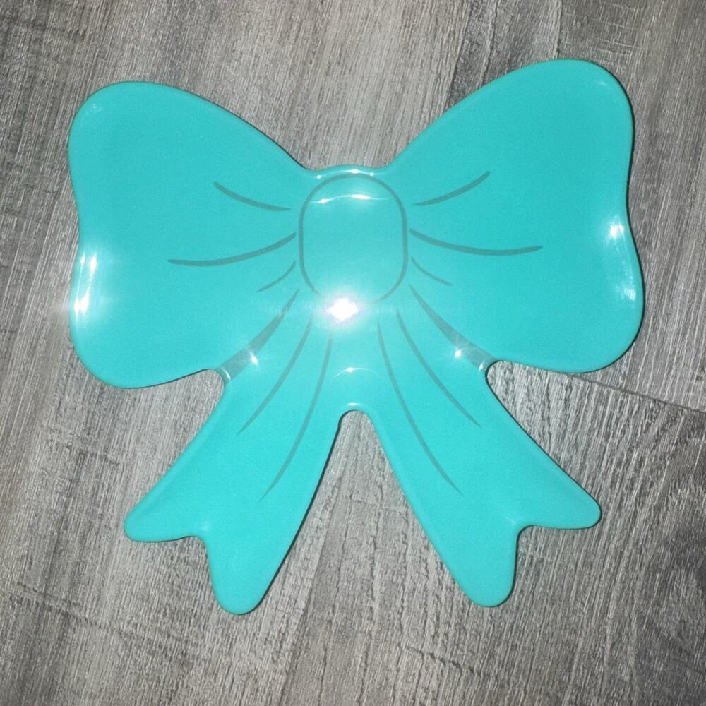 Hobby Lobby The Spring Shop Teal Bow Plate Dish Easter Spring Decor NWT